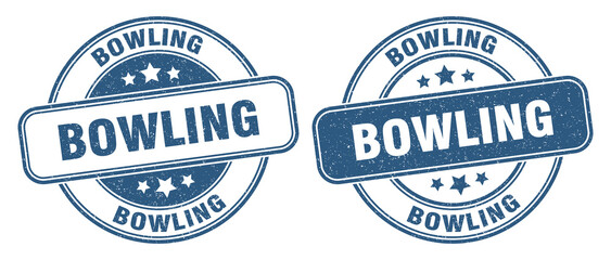 bowling stamp. bowling label. round grunge sign