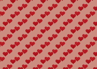 red hearts background, seamless pattern with hearts