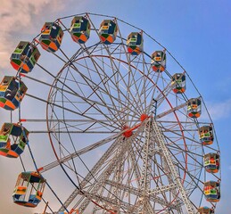 ferris wheel on a blue sky