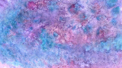 abstract textural background with violet, pink and blue paint texture spots