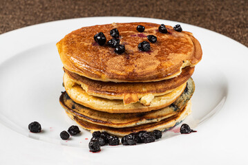pancakes on the white plate