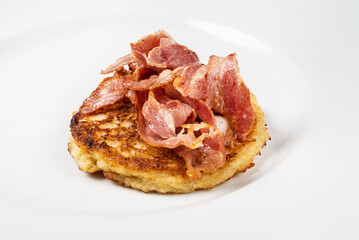 potato pancake on the white plate