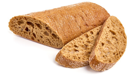Ciabatta Italian bread, isolated on white background. High resolution image