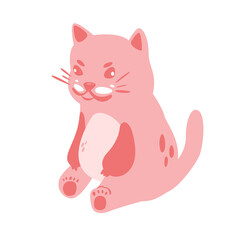 Cute cat cartoon illustration in vector.Little kitty character on white background