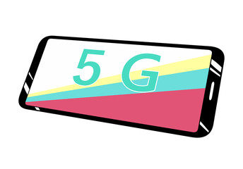 スマホ　5G　横画面　斜め