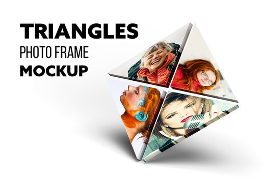 Triangles 3D Photo Frame Mockup