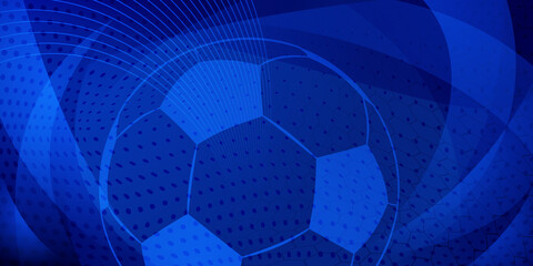 Football or soccer background with big ball in blue colors © Olga Moonlight