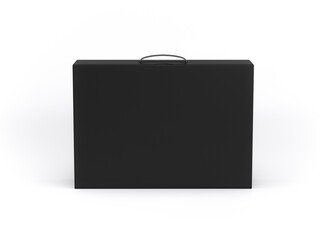black carton Box With Handle Mockup isolated, 3d render Package for monitor, display, laptop, notebook, computer, tablet, Video game console and etc