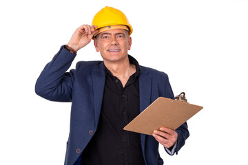 architect or construction worker isolated