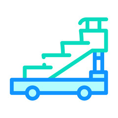 airport ladder color icon vector illustration line