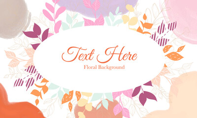 Obraz premium Colorful floral background with flat leaves and gold leaves