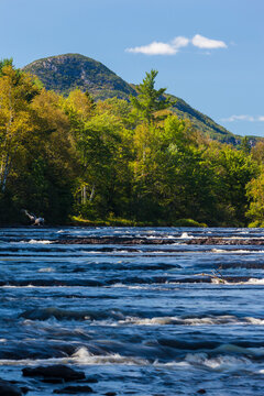 East Branch Of The Penobscot River At Stair Falls In Maine's Northern Forest. Adjacent To The International Appalachian Trail.