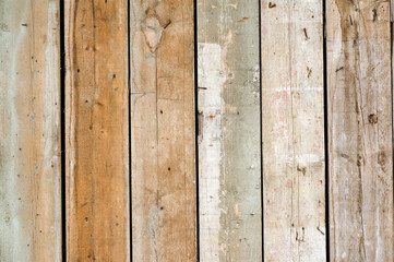 Wooden Wall With Vertical Beams