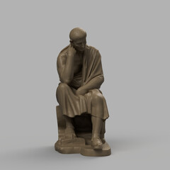 statue of a man, thinking philosopher 