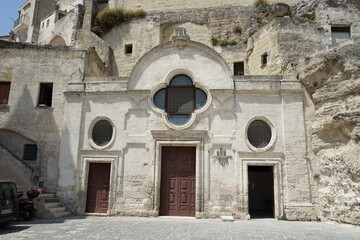 Naklejka premium Facade of San Pietro Barisano church in Matera, Basilicata - Italy