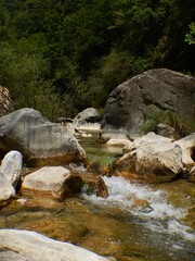 Naklejka na ściany i meble Creek Rio Barbaira in Rocchetta Nervina, Liguria - Italy