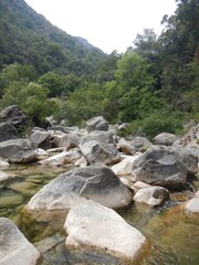 Creek Rio Barbaira in Rocchetta Nervina, Liguria - Italy