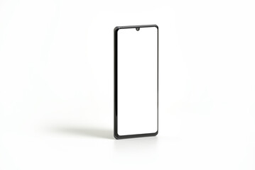 Black modern smartphone mockup. Mobile smart phone technology front blank screen studio shot isolated on over white background with clipping paths for Phone and for Screen