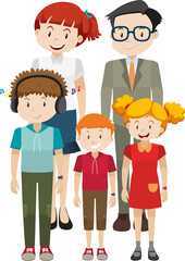 Member of family cartoon character on white background