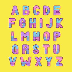 decorative colorful memphis Font and Alphabet