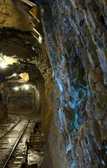 an underground tunnel in a copper mine