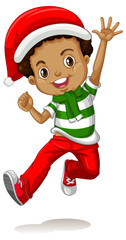 Cute boy wearing Christmas costumes cartoon character