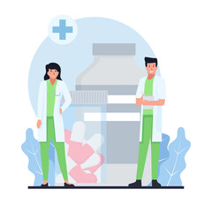 Flat doctor vector illustration.