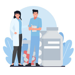 Flat doctor vector illustration.