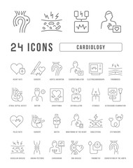 Set of linear icons of Cardiology