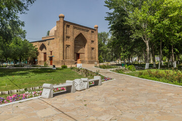 Fototapeta na wymiar Karakhan Mausoleum in Taraz, Kazakhstan