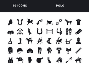 Set of simple icons of Polo