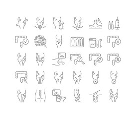 Set of linear icons of Proctology