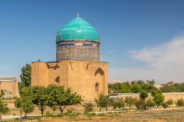 Fototapeta na wymiar Rabia Sultan Begim mausoleum in Turkistan, Kazakhstan