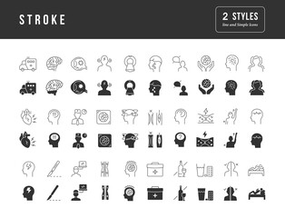 Set of simple icons of Stroke