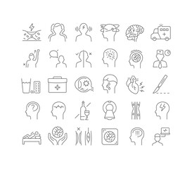 Set of linear icons of Stroke