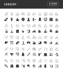 Set of simple icons of Surgery