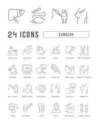 Set of linear icons of Surgery