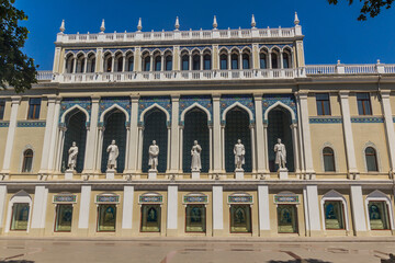 BAKU, AZERBAIJAN - JUNE 6, 2018: Nizami Museum of Azerbaijan Literature building in Baku, Azerbaijan