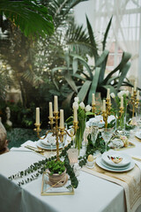 beautiful and cozy bright easter table decoration