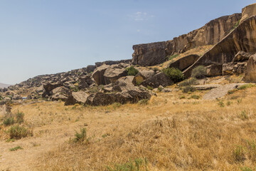 Landscape of Gobustan petroglyph reserve, Azerbaijan