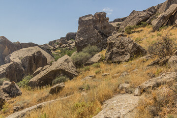 Landscape of Gobustan petroglyph reserve, Azerbaijan