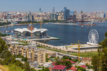 Aerial view of coast in Baku, Azerbaijan © Matyas Rehak