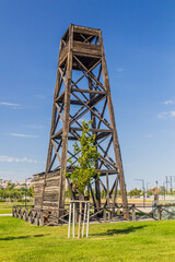The world's first industrially drilled oil well from 1846 located in Baku, Azerbaijan - obrazy, fototapety, plakaty
