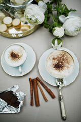 beautiful and cozy bright easter table decoration