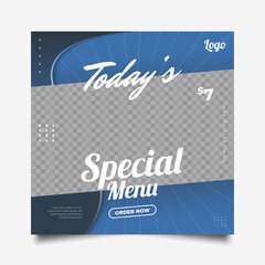 Social Media Post or Banner Template for Food or Drink Menu Promotion