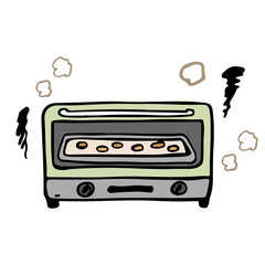 オーブンの中身が焦げる