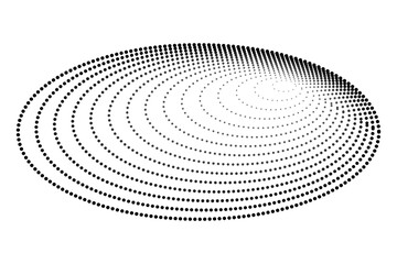 Simple Vector Black and White Oval Halftone, isolated on white
