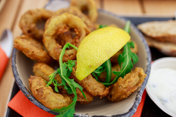 Fried calamari squid