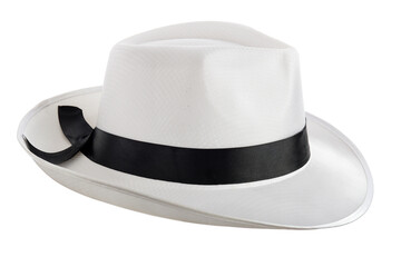 White gangster hat isolated on a white background.