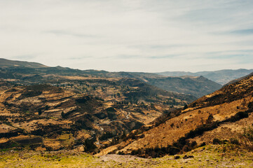 Picturesque mountains in Peru. Highlands of Peru, valley Kolka.